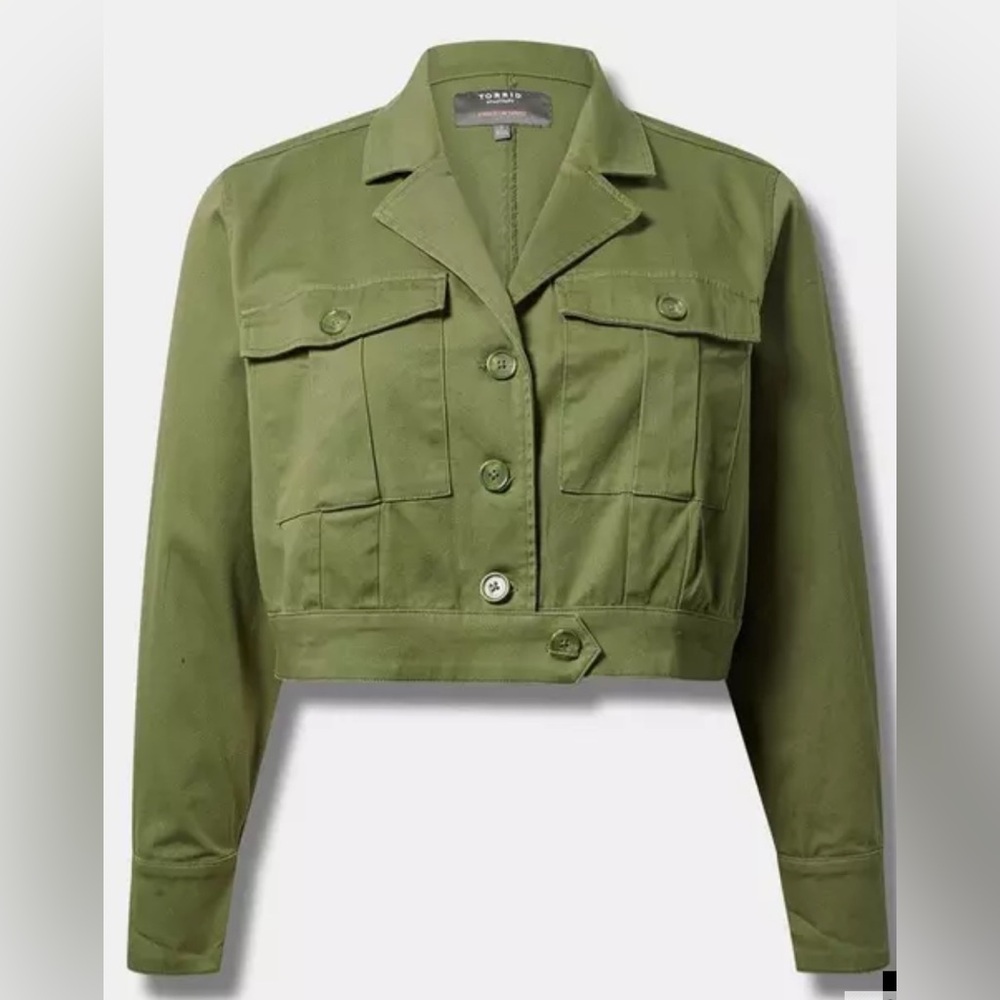 💙2/$20 Cropped Green Twill Jacket